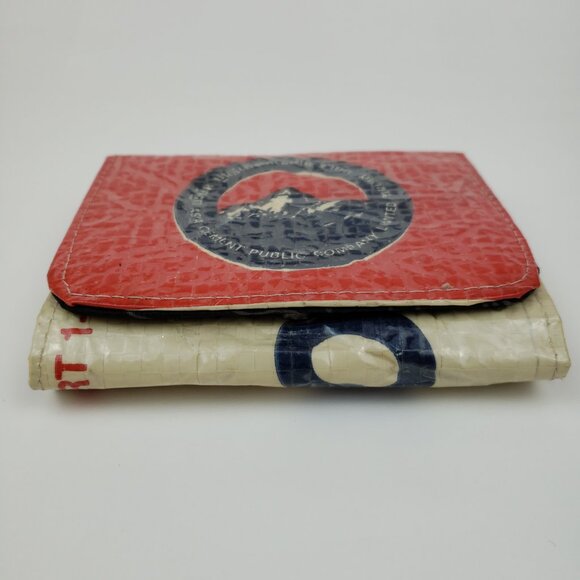 Torrain Wallet Recycled Cement Bag Material Bi-Fold Vegan Unisex Red White - Picture 2 of 13